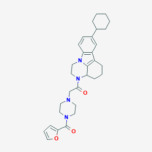 molecular formula C31H38N4O3 B421603 8-cyclohexyl-3-{[4-(2-furoyl)-1-piperazinyl]acetyl}-2,3,3a,4,5,6-hexahydro-1H-pyrazino[3,2,1-jk]carbazole CAS No. 352555-03-4