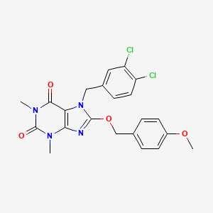 7-(3,4-dichlorobenzyl)-8-[(4-methoxybenzyl)oxy]-1,3-dimethyl-3,7-dihydro-1H-purine-2,6-dione