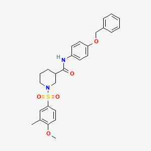 molecular formula C27H30N2O5S B4216049 N-[4-(BENZYLOXY)PHENYL]-1-(4-METHOXY-3-METHYLBENZENESULFONYL)PIPERIDINE-3-CARBOXAMIDE 