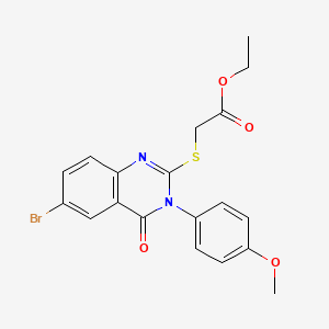 ethyl {[6-bromo-3-(4-methoxyphenyl)-4-oxo-3,4-dihydro-2-quinazolinyl]thio}acetate