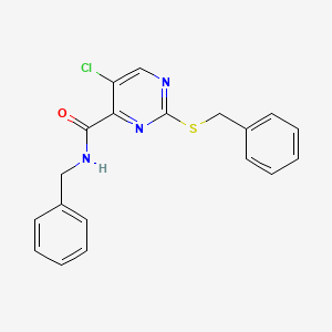 N-benzyl-2-(benzylsulfanyl)-5-chloropyrimidine-4-carboxamide