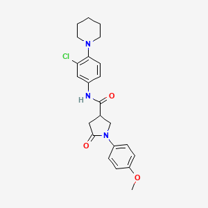 N-[3-chloro-4-(1-piperidinyl)phenyl]-1-(4-methoxyphenyl)-5-oxo-3-pyrrolidinecarboxamide