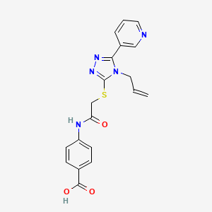 molecular formula C19H17N5O3S B4216095 4-[(2-{[4-ALLYL-5-(3-PYRIDYL)-4H-1,2,4-TRIAZOL-3-YL]SULFANYL}ACETYL)AMINO]BENZOIC ACID 