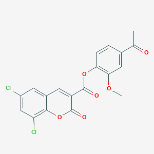 molecular formula C19H12Cl2O6 B4216098 4-Acetyl-2-methoxyphenyl 6,8-dichloro-2-oxochromene-3-carboxylate 