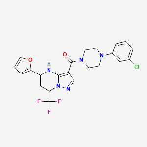 3-{[4-(3-chlorophenyl)-1-piperazinyl]carbonyl}-5-(2-furyl)-7-(trifluoromethyl)-4,5,6,7-tetrahydropyrazolo[1,5-a]pyrimidine