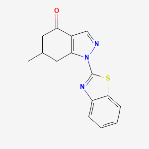 molecular formula C15H13N3OS B4216107 1-(1,3-benzothiazol-2-yl)-6-methyl-1,5,6,7-tetrahydro-4H-indazol-4-one 