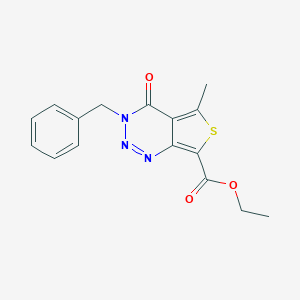 molecular formula C16H15N3O3S B421611 Ethyl 3-benzyl-5-methyl-4-oxo-3,4-dihydrothieno[3,4-d][1,2,3]triazine-7-carboxylate CAS No. 352555-09-0