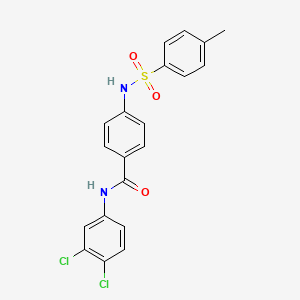 molecular formula C20H16Cl2N2O3S B4216120 N-(3,4-dichlorophenyl)-4-{[(4-methylphenyl)sulfonyl]amino}benzamide 