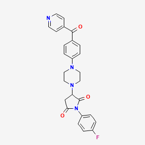 molecular formula C26H23FN4O3 B4216121 1-(4-FLUOROPHENYL)-3-{4-[4-(4-PYRIDYLCARBONYL)PHENYL]PIPERAZINO}DIHYDRO-1H-PYRROLE-2,5-DIONE 