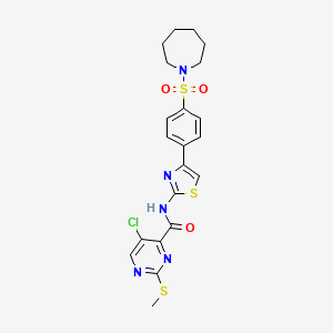 N-{4-[4-(1-azepanylsulfonyl)phenyl]-1,3-thiazol-2-yl}-5-chloro-2-(methylthio)-4-pyrimidinecarboxamide