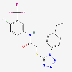 molecular formula C18H15ClF3N5OS B4216138 N-[4-chloro-3-(trifluoromethyl)phenyl]-2-{[1-(4-ethylphenyl)-1H-tetrazol-5-yl]thio}acetamide 