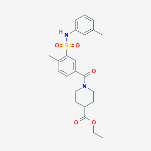 molecular formula C23H28N2O5S B4216150 Ethyl 1-[4-methyl-3-[(3-methylphenyl)sulfamoyl]benzoyl]piperidine-4-carboxylate 