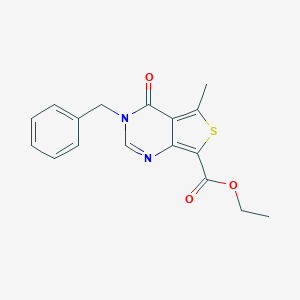 molecular formula C17H16N2O3S B421616 Ethyl 3-benzyl-5-methyl-4-oxo-3,4-dihydrothieno[3,4-d]pyrimidine-7-carboxylate CAS No. 352555-24-9