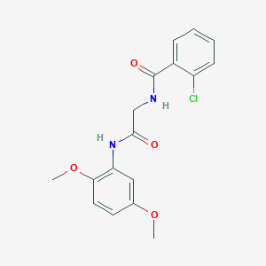 molecular formula C17H17ClN2O4 B4216168 2-chloro-N-{2-[(2,5-dimethoxyphenyl)amino]-2-oxoethyl}benzamide 