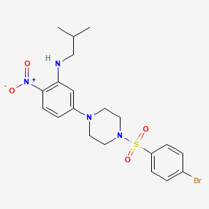 molecular formula C20H25BrN4O4S B4216177 (5-{4-[(4-bromophenyl)sulfonyl]-1-piperazinyl}-2-nitrophenyl)isobutylamine 