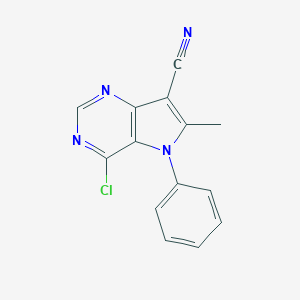molecular formula C14H9ClN4 B421618 4-chloro-6-methyl-5-phenyl-5H-pyrrolo[3,2-d]pyrimidine-7-carbonitrile CAS No. 352555-27-2