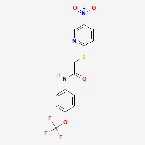 2-[(5-nitro-2-pyridinyl)thio]-N-[4-(trifluoromethoxy)phenyl]acetamide