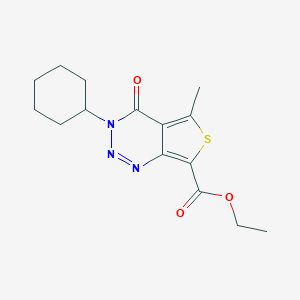 molecular formula C15H19N3O3S B421620 Ethyl 3-cyclohexyl-5-methyl-4-oxo-3,4-dihydrothieno[3,4-d][1,2,3]triazine-7-carboxylate CAS No. 352555-28-3