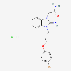 molecular formula C18H20BrClN4O2 B4216213 2-{3-[3-(4-bromophenoxy)propyl]-2-imino-2,3-dihydro-1H-benzimidazol-1-yl}acetamide hydrochloride 