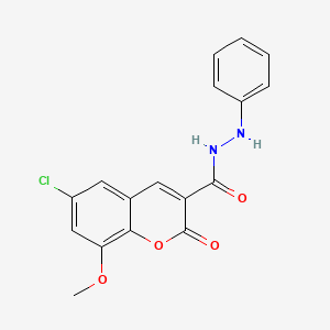 6-chloro-8-methoxy-2-oxo-N'-phenyl-2H-chromene-3-carbohydrazide