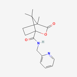 4,7,7-trimethyl-3-oxo-N-(2-pyridinylmethyl)-2-oxabicyclo[2.2.1]heptane-1-carboxamide