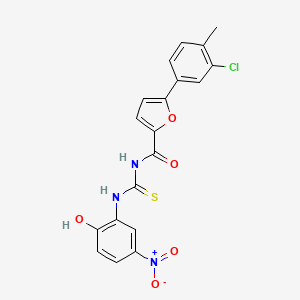 5-(3-chloro-4-methylphenyl)-N-{[(2-hydroxy-5-nitrophenyl)amino]carbonothioyl}-2-furamide