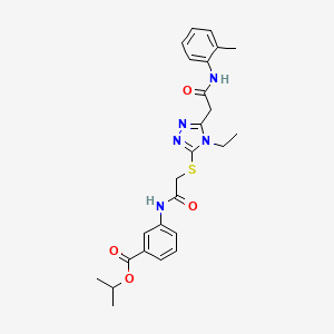 molecular formula C25H29N5O4S B4216234 propan-2-yl 3-({[(4-ethyl-5-{2-[(2-methylphenyl)amino]-2-oxoethyl}-4H-1,2,4-triazol-3-yl)sulfanyl]acetyl}amino)benzoate 