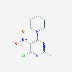 4-Chloro-5-nitro-2-methyl-6-(1-piperidinyl)pyrimidine