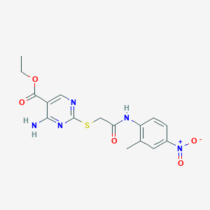 ethyl 4-amino-2-({2-[(2-methyl-4-nitrophenyl)amino]-2-oxoethyl}thio)-5-pyrimidinecarboxylate