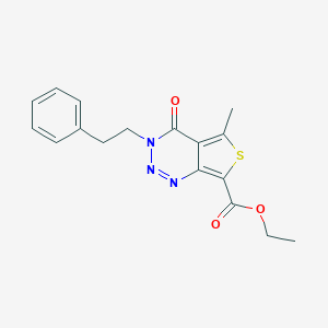 molecular formula C17H17N3O3S B421627 Ethyl 5-methyl-4-oxo-3-(2-phenylethyl)-3,4-dihydrothieno[3,4-d][1,2,3]triazine-7-carboxylate CAS No. 352555-45-4