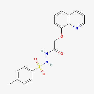 molecular formula C18H17N3O4S B4216300 N'-(4-methylphenyl)sulfonyl-2-quinolin-8-yloxyacetohydrazide 