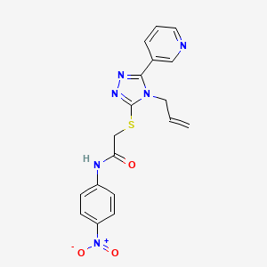 molecular formula C18H16N6O3S B4216307 2-{[4-ALLYL-5-(3-PYRIDYL)-4H-1,2,4-TRIAZOL-3-YL]SULFANYL}-N~1~-(4-NITROPHENYL)ACETAMIDE 