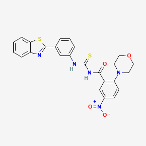 molecular formula C25H21N5O4S2 B4216315 N-({[3-(1,3-benzothiazol-2-yl)phenyl]amino}carbonothioyl)-2-(4-morpholinyl)-5-nitrobenzamide 