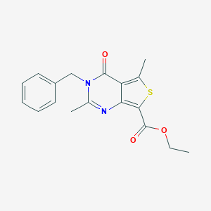molecular formula C18H18N2O3S B421633 Ethyl 3-benzyl-2,5-dimethyl-4-oxo-3,4-dihydrothieno[3,4-d]pyrimidine-7-carboxylate CAS No. 352555-48-7