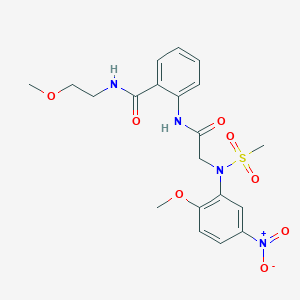 N-(2-methoxyethyl)-2-{[N-(2-methoxy-5-nitrophenyl)-N-(methylsulfonyl)glycyl]amino}benzamide