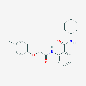 molecular formula C23H28N2O3 B4216338 N-cyclohexyl-2-{[2-(4-methylphenoxy)propanoyl]amino}benzamide 