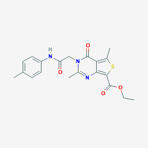 molecular formula C20H21N3O4S B421634 Ethyl 2,5-dimethyl-3-{2-[(4-methylphenyl)amino]-2-oxoethyl}-4-oxo-3,4-dihydrothieno[3,4-d]pyrimidine-7-carboxylate 