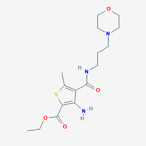 3-Amino-5-methyl-4-[[3-(4-morpholinyl)propylamino]-oxomethyl]-2-thiophenecarboxylic acid ethyl ester