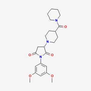 1-(3,5-Dimethoxyphenyl)-3-[4-(piperidine-1-carbonyl)piperidin-1-yl]pyrrolidine-2,5-dione