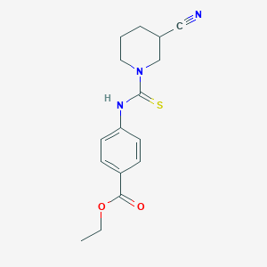 Ethyl 4-{[(3-cyanopiperidin-1-yl)carbonothioyl]amino}benzoate