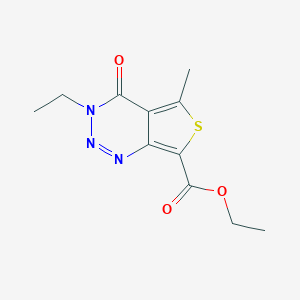 molecular formula C11H13N3O3S B421637 Ethyl 3-ethyl-5-methyl-4-oxothieno[3,4-d]triazine-7-carboxylate CAS No. 370850-22-9