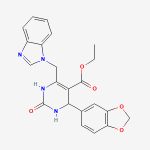 ETHYL 6-[(1H-1,3-BENZODIAZOL-1-YL)METHYL]-4-(2H-1,3-BENZODIOXOL-5-YL)-2-OXO-1,2,3,4-TETRAHYDROPYRIMIDINE-5-CARBOXYLATE