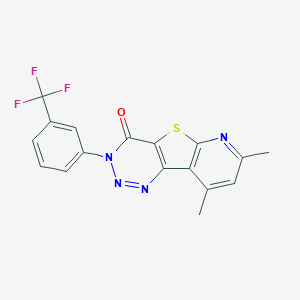 molecular formula C17H11F3N4OS B421642 7,9-dimethyl-3-[3-(trifluoromethyl)phenyl]pyrido[3',2':4,5]thieno[3,2-d][1,2,3]triazin-4(3H)-one CAS No. 384794-20-1