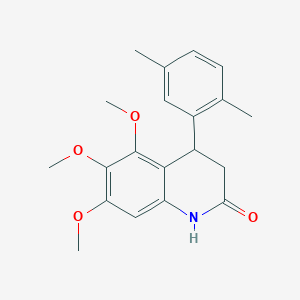 molecular formula C20H23NO4 B4216428 4-(2,5-dimethylphenyl)-5,6,7-trimethoxy-3,4-dihydroquinolin-2(1H)-one 