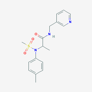 molecular formula C17H21N3O3S B4216438 N~2~-(4-methylphenyl)-N~2~-(methylsulfonyl)-N~1~-(3-pyridinylmethyl)alaninamide 