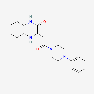 molecular formula C20H28N4O2 B4216452 3-[2-oxo-2-(4-phenyl-1-piperazinyl)ethyl]octahydro-2(1H)-quinoxalinone 