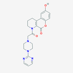 9-hydroxy-4-{[4-(2-pyrimidinyl)-1-piperazinyl]acetyl}-1,2,3,4-tetrahydro-5H-chromeno[3,4-b]pyridin-5-one