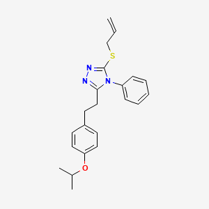 molecular formula C22H25N3OS B4216471 4-Phenyl-3-[2-(4-propan-2-yloxyphenyl)ethyl]-5-prop-2-enylsulfanyl-1,2,4-triazole 