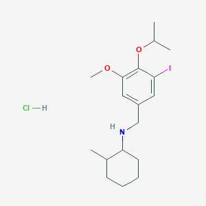 molecular formula C18H29ClINO2 B4216478 N-(3-iodo-4-isopropoxy-5-methoxybenzyl)-2-methylcyclohexanamine hydrochloride 