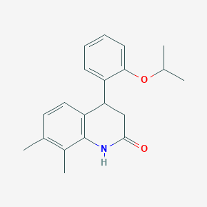 molecular formula C20H23NO2 B4216493 7,8-dimethyl-4-[2-(propan-2-yloxy)phenyl]-3,4-dihydroquinolin-2(1H)-one 